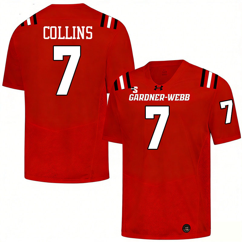 Gardner-Webb Runnin' Bulldogs #7 Dobson Collins College Football Jerseys,Uniforms-Red